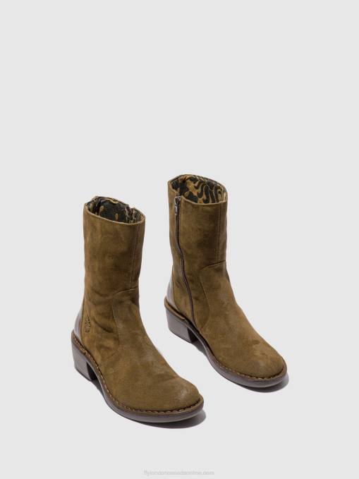 Zip Up Ankle Boots MANE073 Fly London Women OILSUEDE/RUG SLUDGE/OLIVE 0JLR180