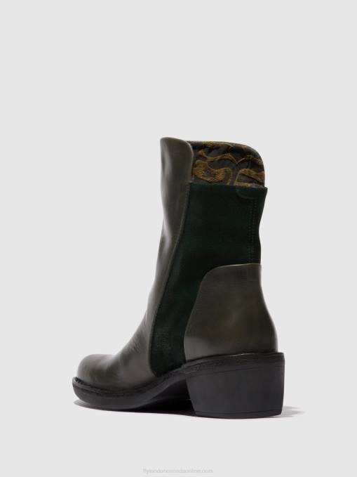 Zip Up Ankle Boots MELY074 Fly London Women DIESEL/GREEN FOREST 0JLR57