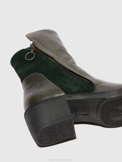 Zip Up Ankle Boots MELY074 Fly London Women DIESEL/GREEN FOREST 0JLR57