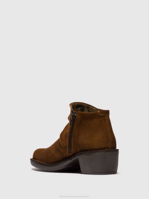 Zip Up Ankle Boots MERK093 Fly London Women CAMEL 0JLR55