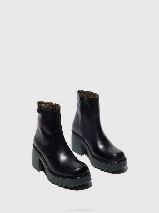 Zip Up Ankle Boots MOGE250 Fly London Women BLACK (TEAL SOLE) 0JLR51