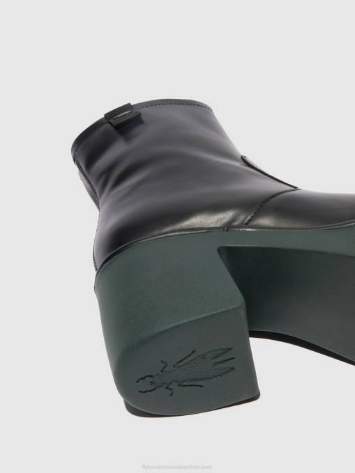Zip Up Ankle Boots MOGE250 Fly London Women BLACK (TEAL SOLE) 0JLR51
