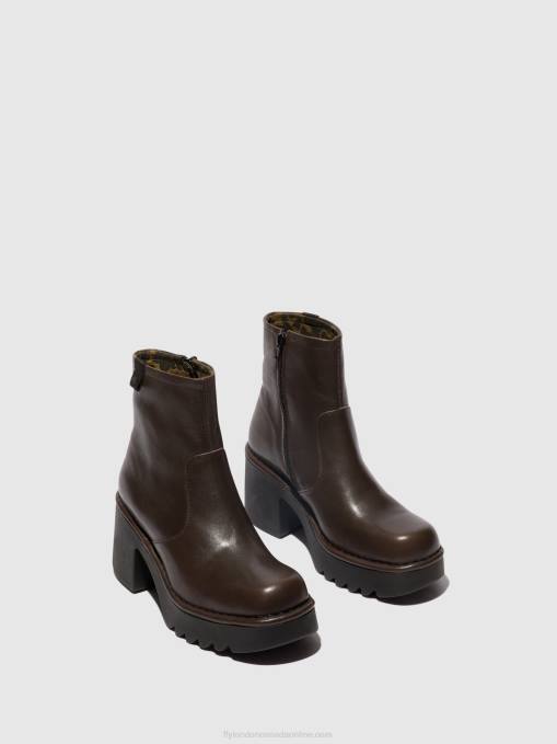 Zip Up Ankle Boots MOGE250 Fly London Women DK.TAUPE 0JLR52