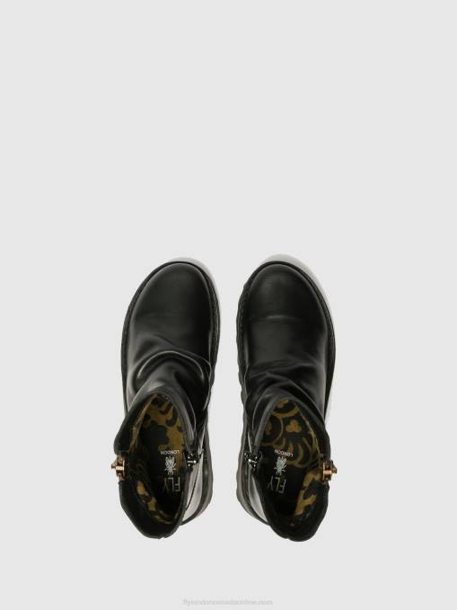 Zip Up Ankle Boots MON944 Fly London Women BLACK 0JLR269
