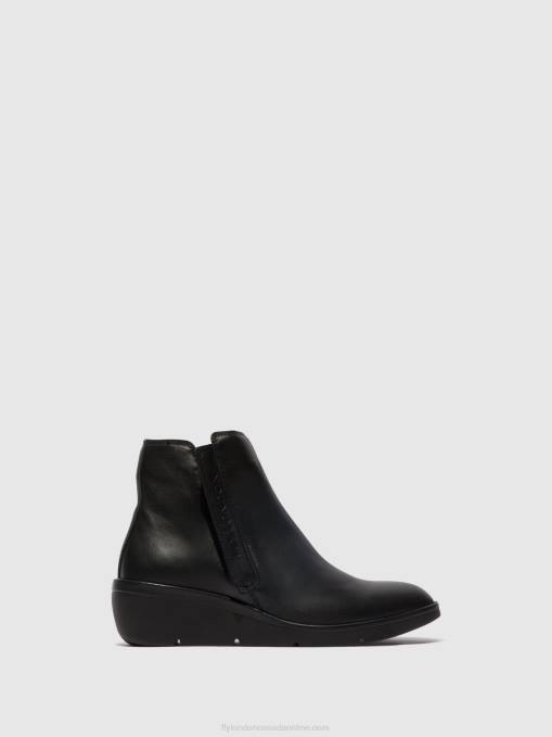 Zip Up Ankle Boots NULA550 Fly London Women BLACK 0JLR48