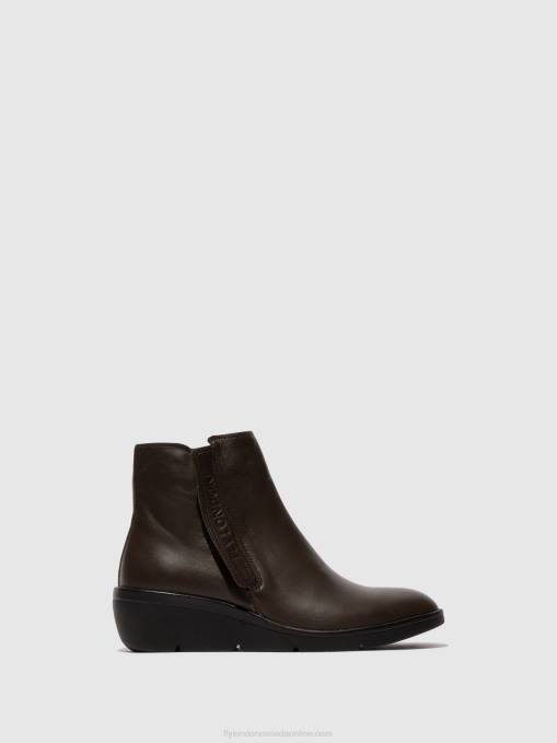 Zip Up Ankle Boots NULA550 Fly London Women BROWN 0JLR49