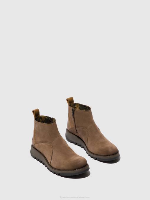 Zip Up Ankle Boots SELY918 Fly London Women TAUPE/CAMEL 0JLR37