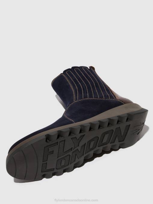 Zip Up Ankle Boots SUZY899 Fly London Women NAVY/DK. BROWN 0JLR41