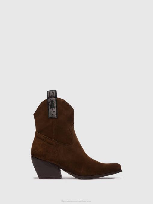 Zip Up Ankle Boots TABB905 Fly London Women CHOCOLATE 0JLR33