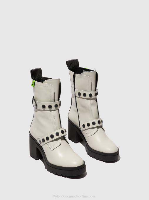 Zip Up Ankle Boots TAMA888 Fly London Women NAUSICA OFFWHITE 0JLR161