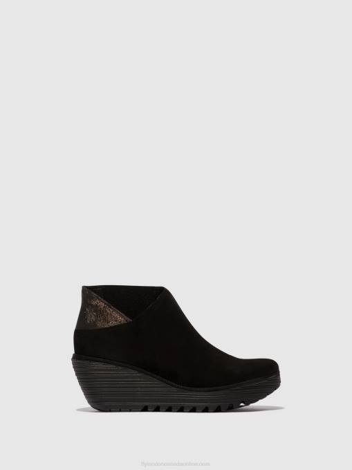 Zip Up Ankle Boots YEGO400 Fly London Women BLACK/GRAPHITE 0JLR35