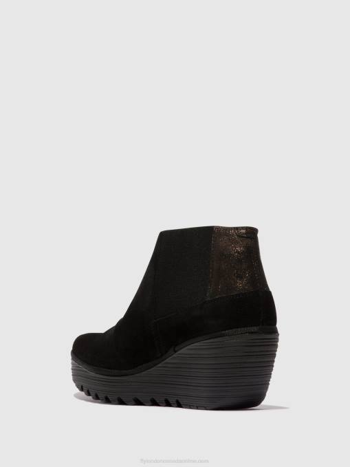 Zip Up Ankle Boots YEGO400 Fly London Women BLACK/GRAPHITE 0JLR35
