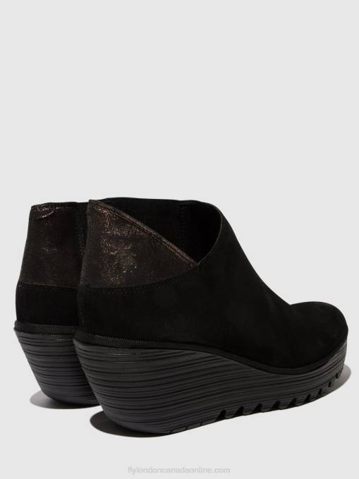 Zip Up Ankle Boots YEGO400 Fly London Women BLACK/GRAPHITE 0JLR35