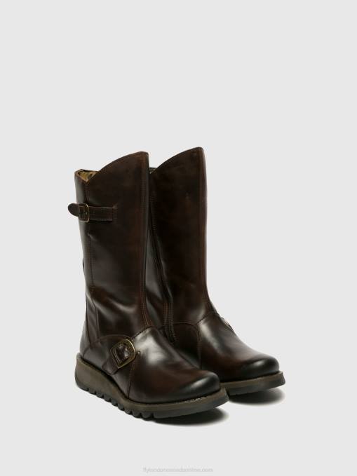 Buckle Boots MES 2 Fly London Women DK BROWN 0JLR347