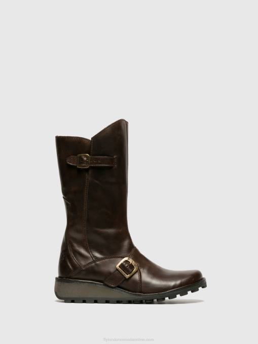 Buckle Boots MES DK Fly London Women BROWN 0JLR343