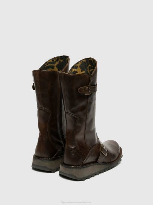 Buckle Boots MES DK Fly London Women BROWN 0JLR343