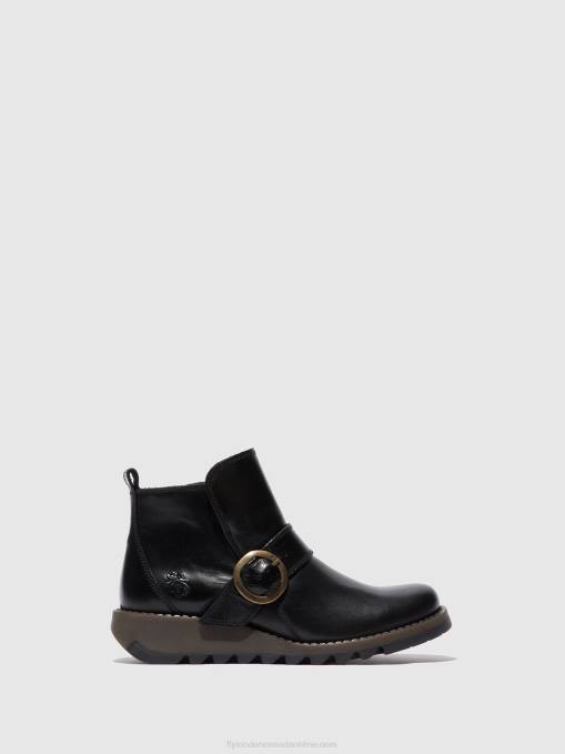 Buckle Boots SIAS812 Fly London Women RUG BLACK 0JLR337