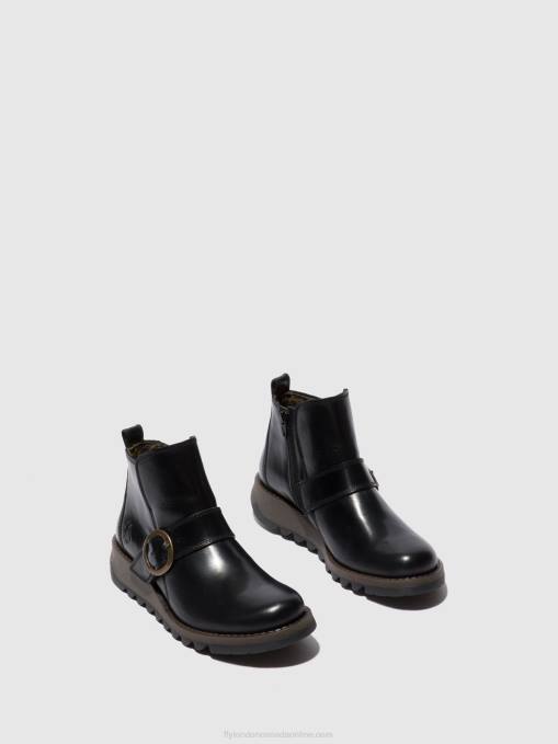 Buckle Boots SIAS812 Fly London Women RUG BLACK 0JLR337