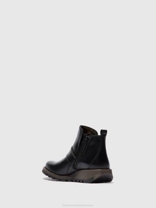 Buckle Boots SIAS812 Fly London Women RUG BLACK 0JLR337