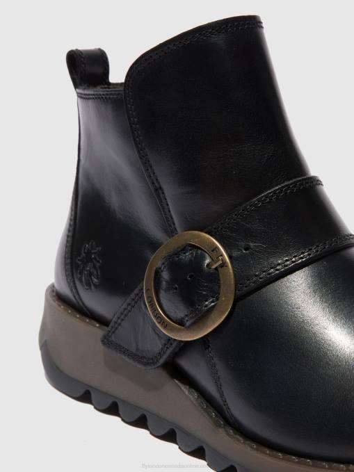 Buckle Boots SIAS812 Fly London Women RUG BLACK 0JLR337