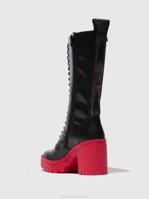 Lace-up Boots TALY884 Fly London Women TUNDER BLACK (RED SOLE) 0JLR315