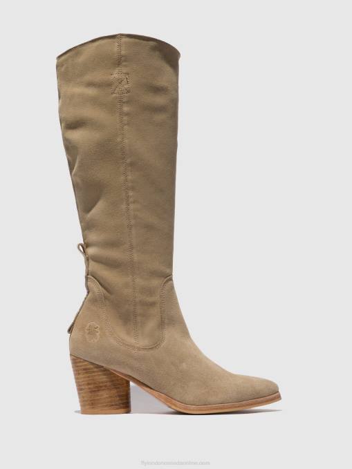 Zip Up Boots AMES826 Fly London Women SUEDE CREME 0JLR326