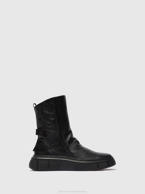 Zip Up Boots ESEN485 Fly London Women DUBLIN BLACK(BLACK SOLE) 0JLR325