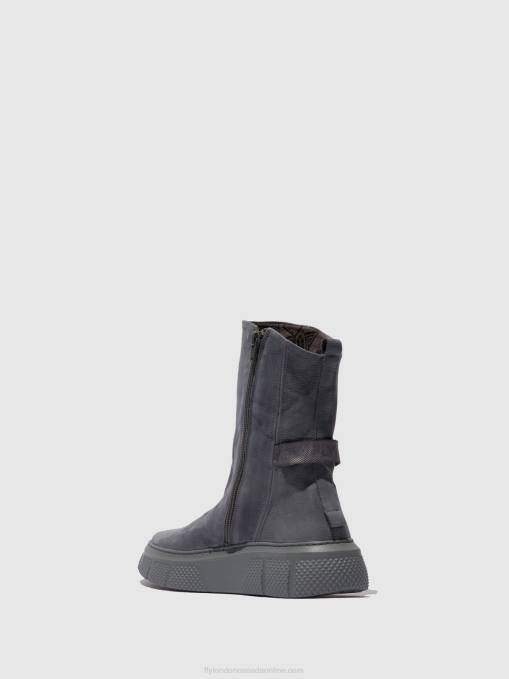 Zip Up Boots ESEN485 Fly London Women SORANO BLUE GREY 0JLR323