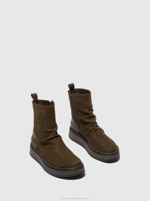 Zip Up Boots RENO053 Fly London Women OILSUEDE/RUG SLUDGE/OLIVE 0JLR320