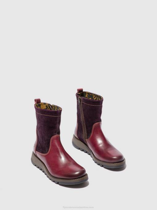 Zip Up Boots SAUK794 Fly London Women RUG/OILSUEDE PURPLE 0JLR322