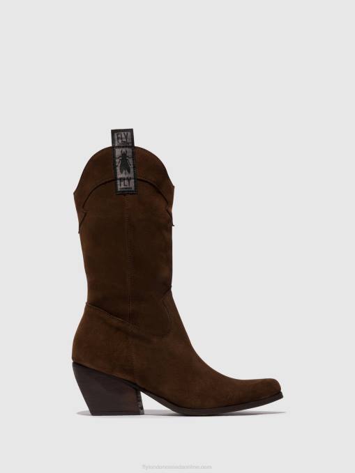 Zip Up Boots TEKE906 Fly London Women CHOCOLATE 0JLR293