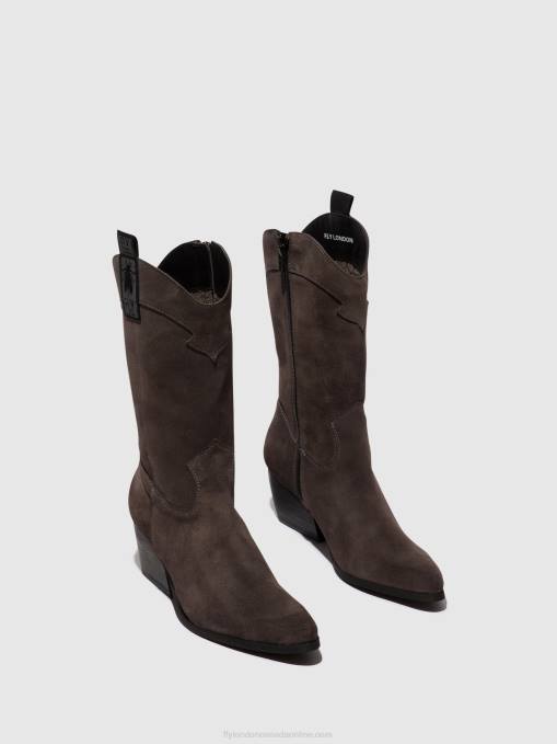 Zip Up Boots TEKE906 Fly London Women GREY 0JLR294