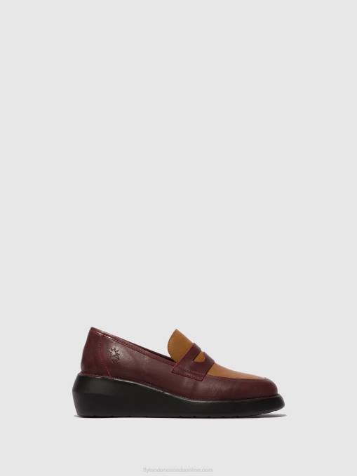 Loafers Shoes BLAR513 Fly London Women BORDEAUX/CUOIO 0JLR677