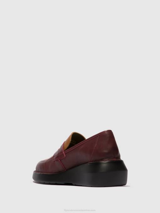Loafers Shoes BLAR513 Fly London Women BORDEAUX/CUOIO 0JLR677