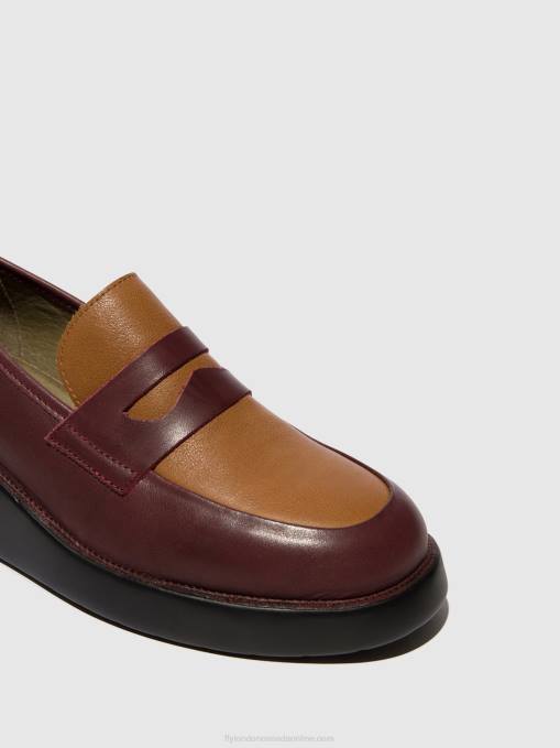 Loafers Shoes BLAR513 Fly London Women BORDEAUX/CUOIO 0JLR677