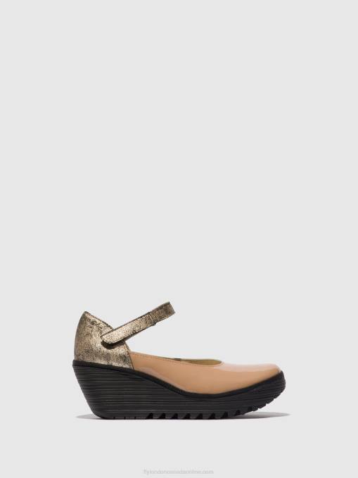 Mary Jane Shoes YAWO345 Fly London Women CAPUCCINO/CHAMPAGNE 0JLR671
