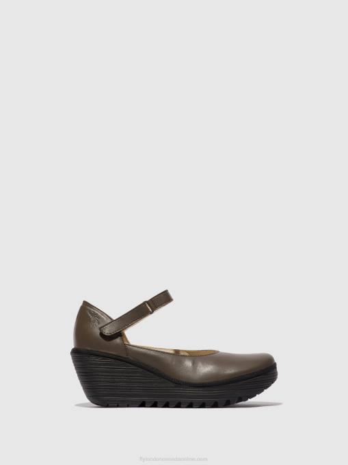 Mary Jane Shoes YAWO345 Fly London Women DK. TAUPE 0JLR668