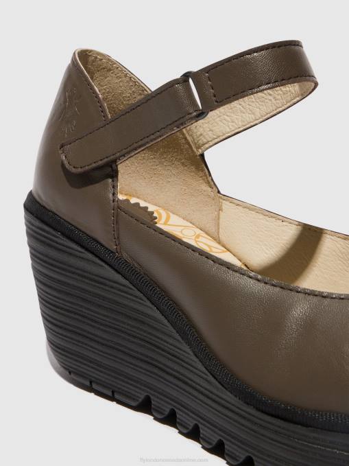Mary Jane Shoes YAWO345 Fly London Women DK. TAUPE 0JLR668