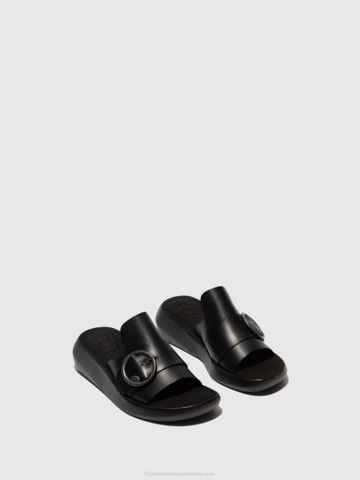 Buckle Mules BEYD925 Fly London Women BLACK 0JLR378
