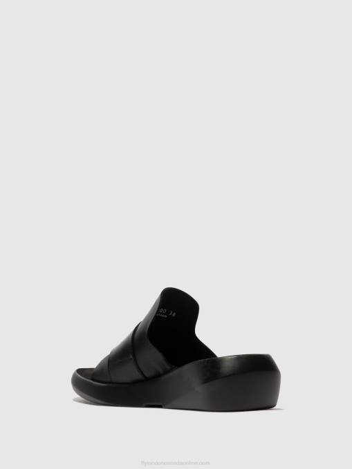 Buckle Mules BEYD925 Fly London Women BLACK 0JLR378