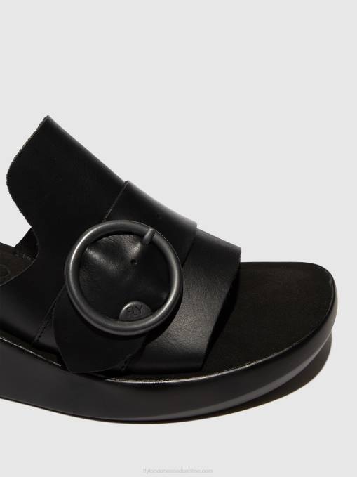 Buckle Mules BEYD925 Fly London Women BLACK 0JLR378