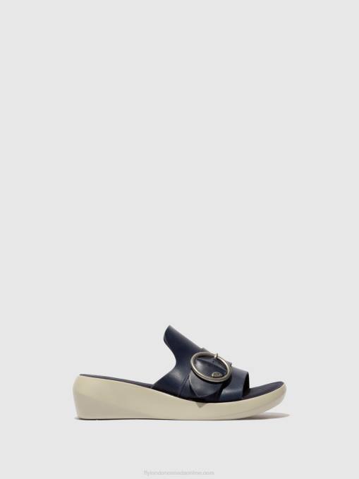Buckle Mules BEYD925 Fly London Women BLUE 0JLR379