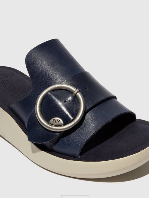 Buckle Mules BEYD925 Fly London Women BLUE 0JLR379