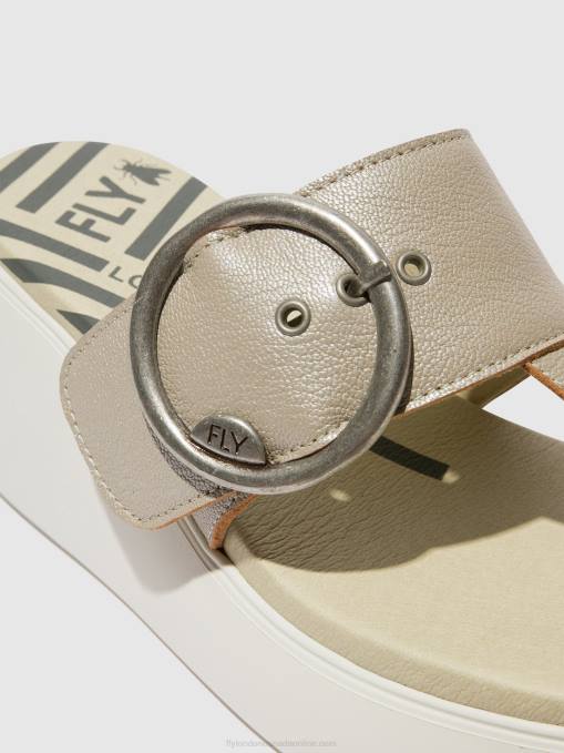 Buckle Mules DAFI938 Fly London Women SILVER 0JLR374