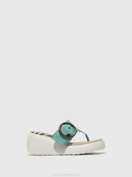 Buckle Mules DAFI938 Fly London Women TURQUOISE 0JLR375