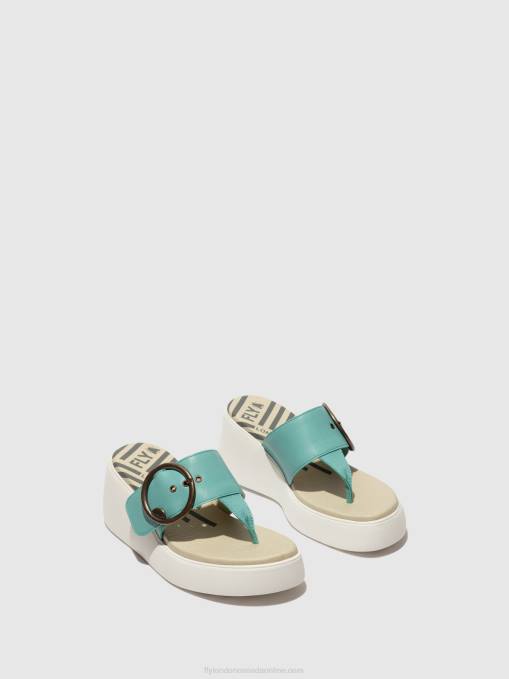 Buckle Mules DAFI938 Fly London Women TURQUOISE 0JLR375