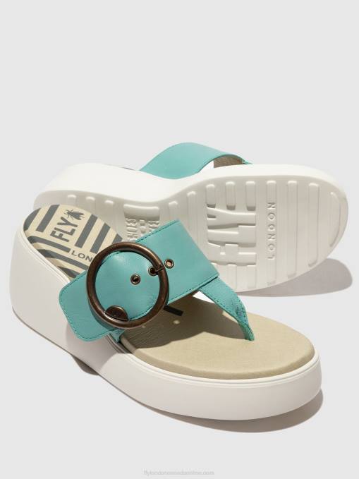 Buckle Mules DAFI938 Fly London Women TURQUOISE 0JLR375