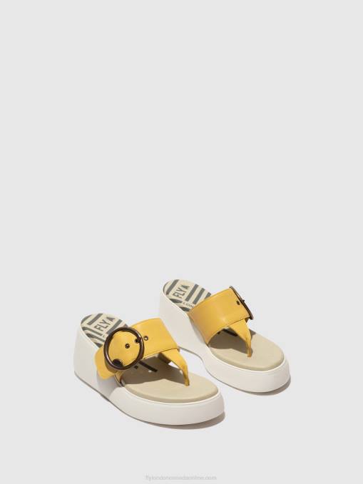 Buckle Mules DAFI938 Fly London Women YELLOW 0JLR372