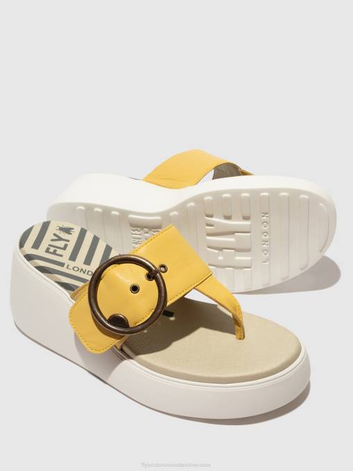 Buckle Mules DAFI938 Fly London Women YELLOW 0JLR372