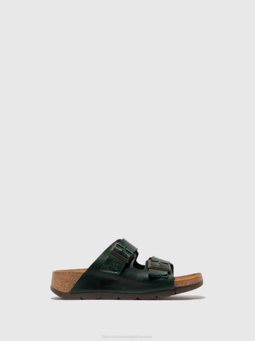 Open Toe Mules CAJA721 Fly London Women BRIDLE PETROL 0JLR386